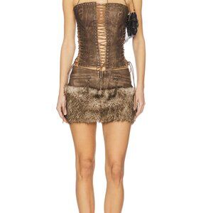 Jaded London Faux Fur Trim Mini Skirt